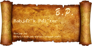 Babják Péter névjegykártya